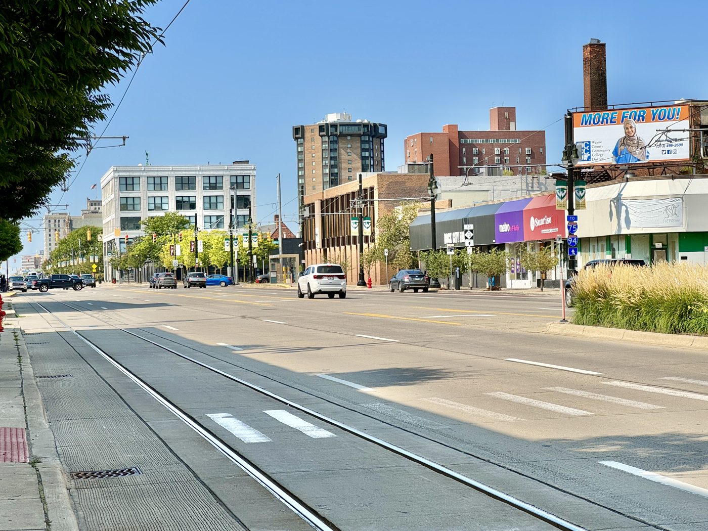 New construction along Woodward Avenue in Midtown Detroit